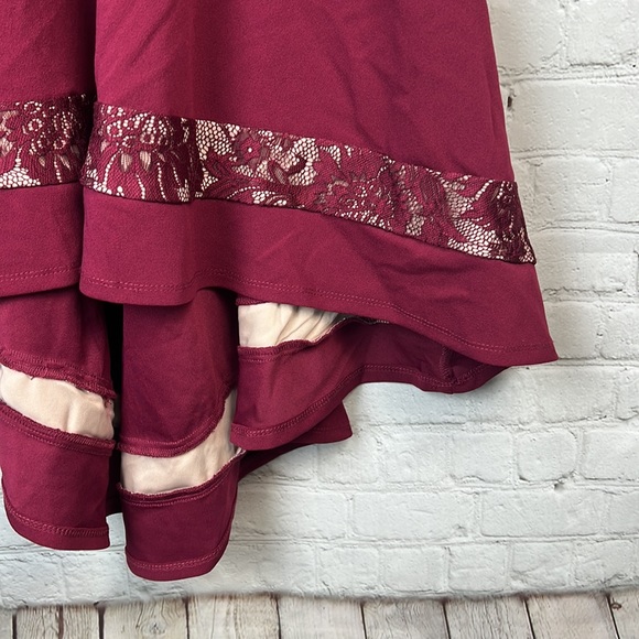 City Studio Burgundy Off Shoulder High Low Dress Prom Juniors Size 1 - Picture 4 of 5
